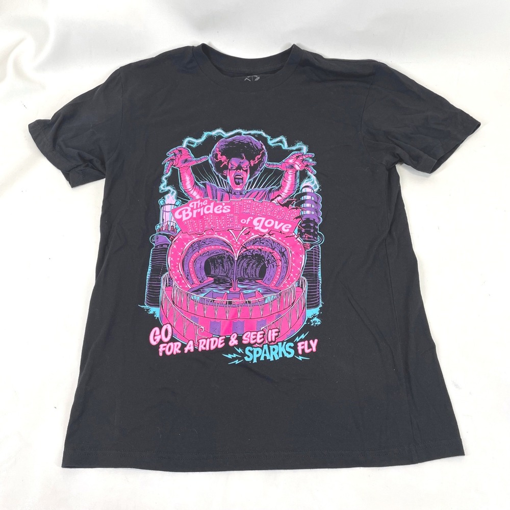 Halloween Shirt Company Bride of Frankenstein Tunnel of Love Graphic Tee Black M